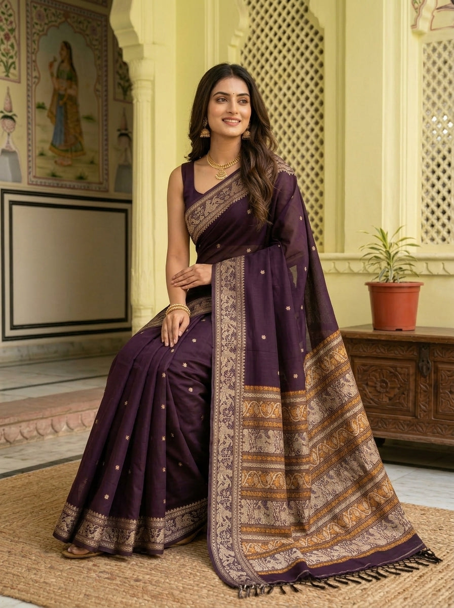 Ethereal Epics Cotton Baluchari Saree