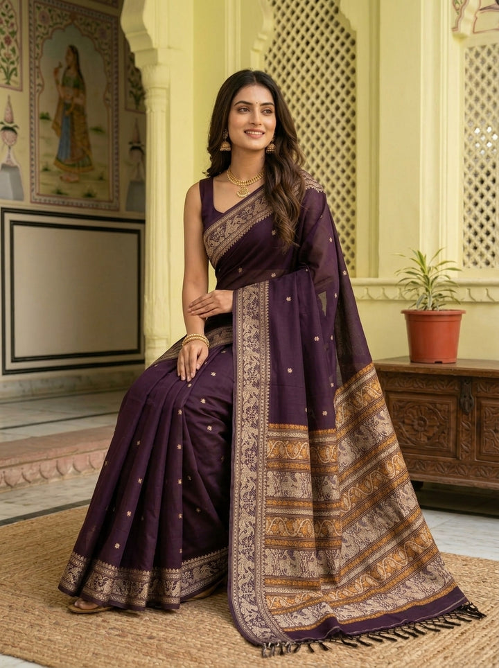 Ethereal Epics Cotton Baluchari Saree