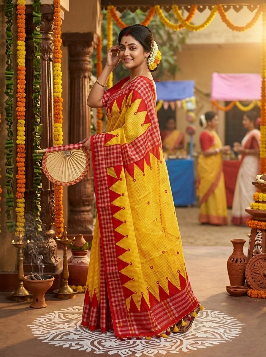 LokKatha Nakshi Temple Saree