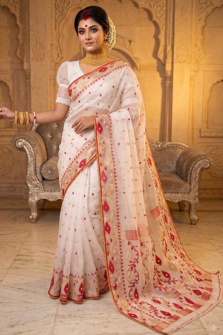 Ratneshwari Katdana Muslin Jamdani Saree