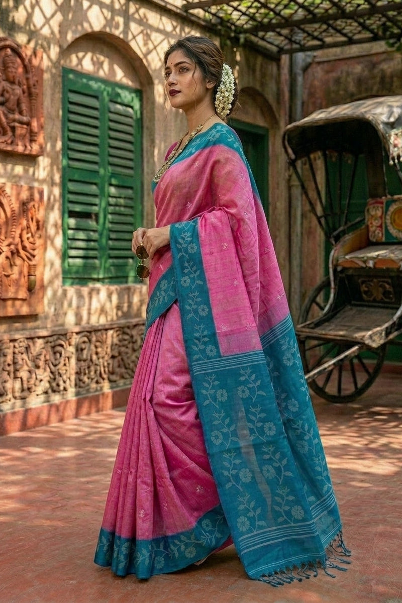 Purabi Prabha Gachi Tussar Banarashi  Saree