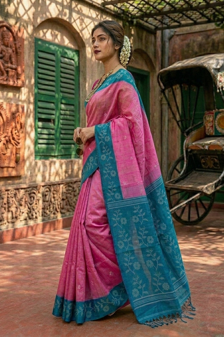 Purabi Prabha Gachi Tussar Banarashi  Saree
