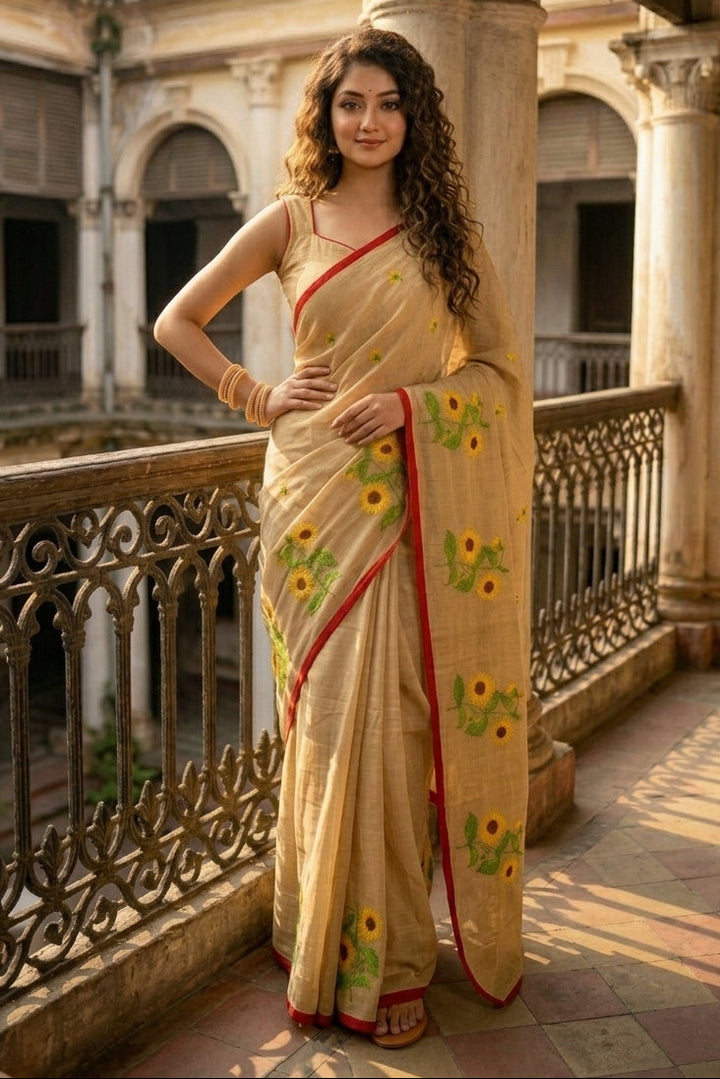 Sunflower Kiran Mul Cotton Saree