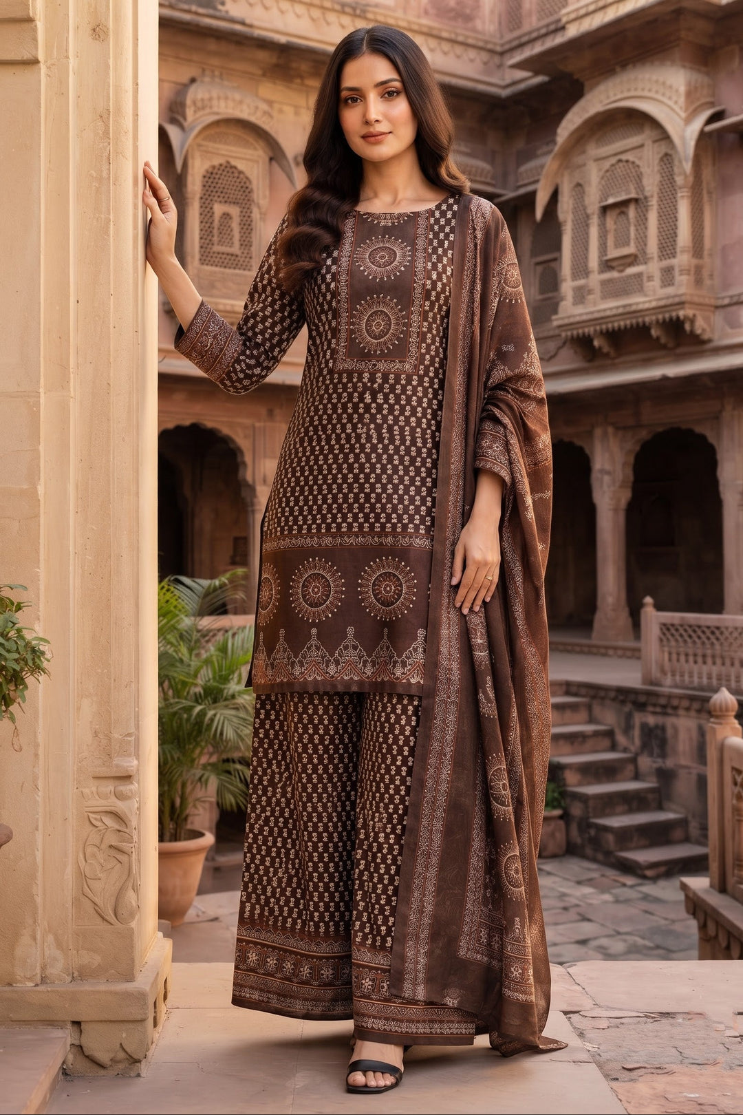 Floral Fable Cotton Kurti Set