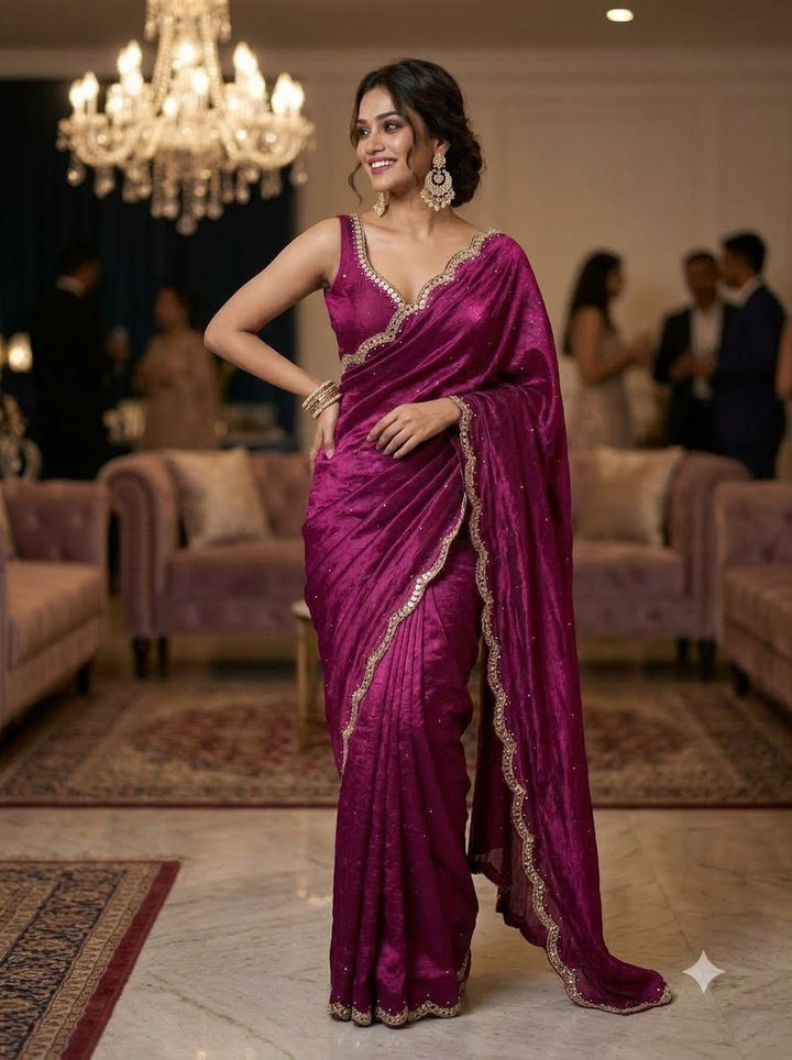 Iconic Glow Satin Silk Saree