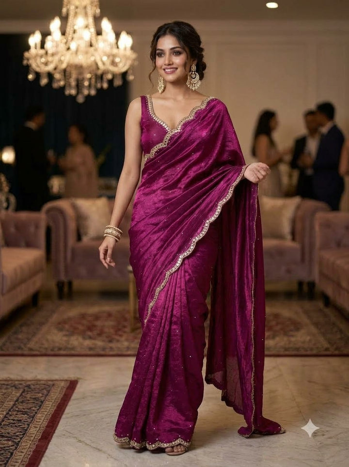 Iconic Glow Satin Silk Saree