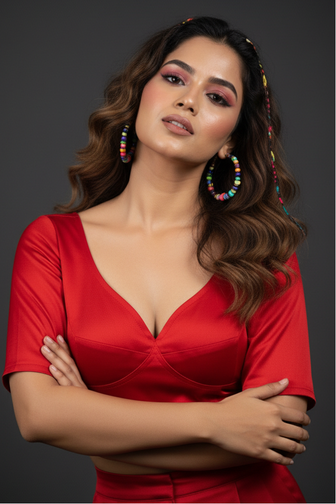 Plain Charm Fancy Designer Solid Color Blouse