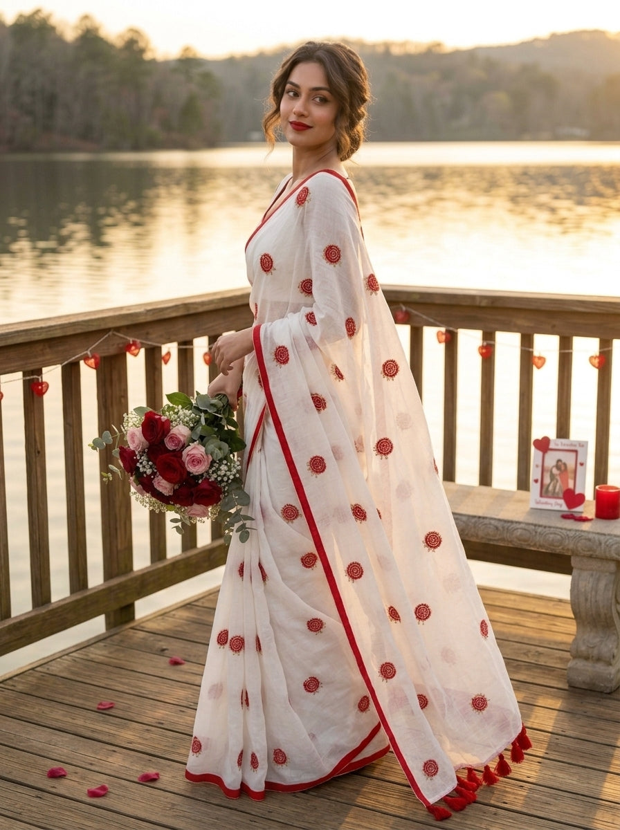 Sunrose Elegance Mul Cotton Saree