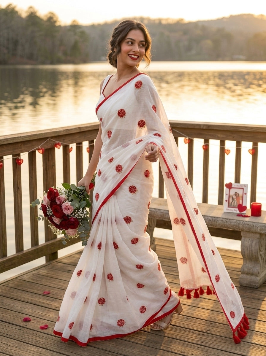 Sunrose Elegance Mul Cotton Saree