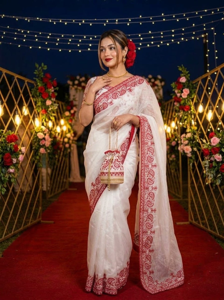 A Moment of Magic – Tebby Silk Saree with Sequin & Thread Embroidery Work