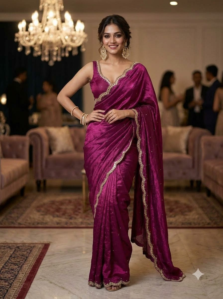Iconic Glow Satin Silk Saree