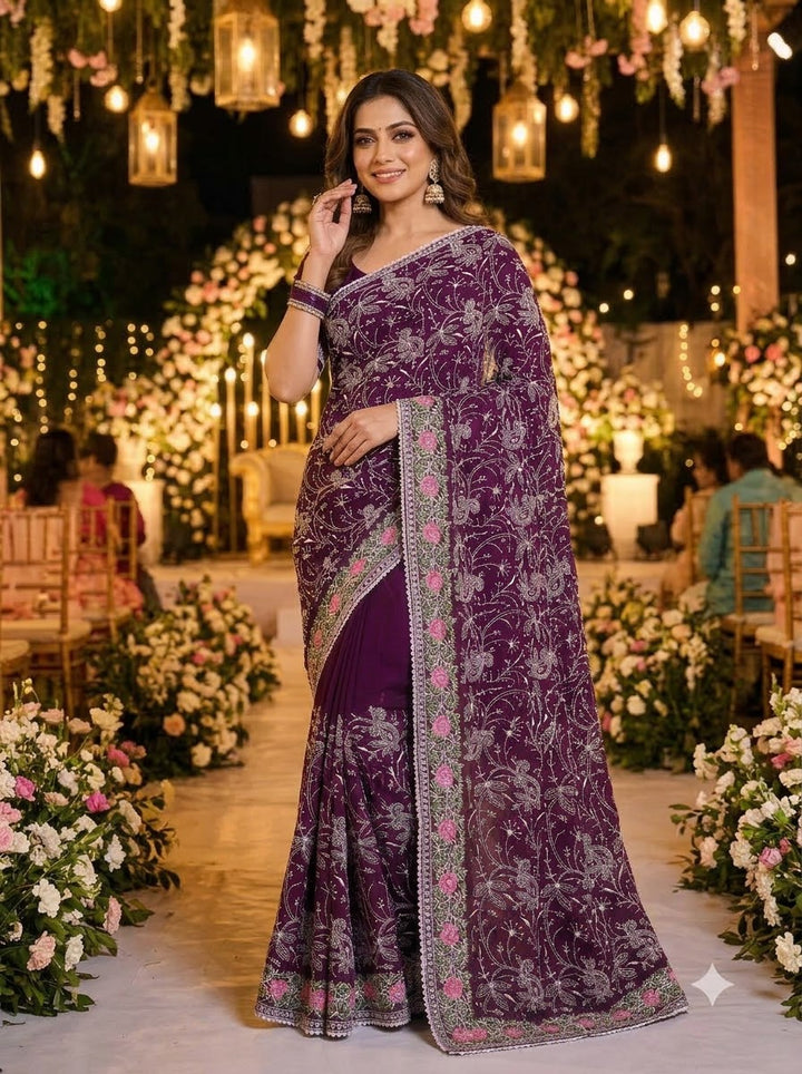 Cloudkiss Designer Georgette Saree