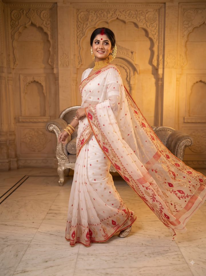 Ratneshwari Katdana Muslin Jamdani Saree