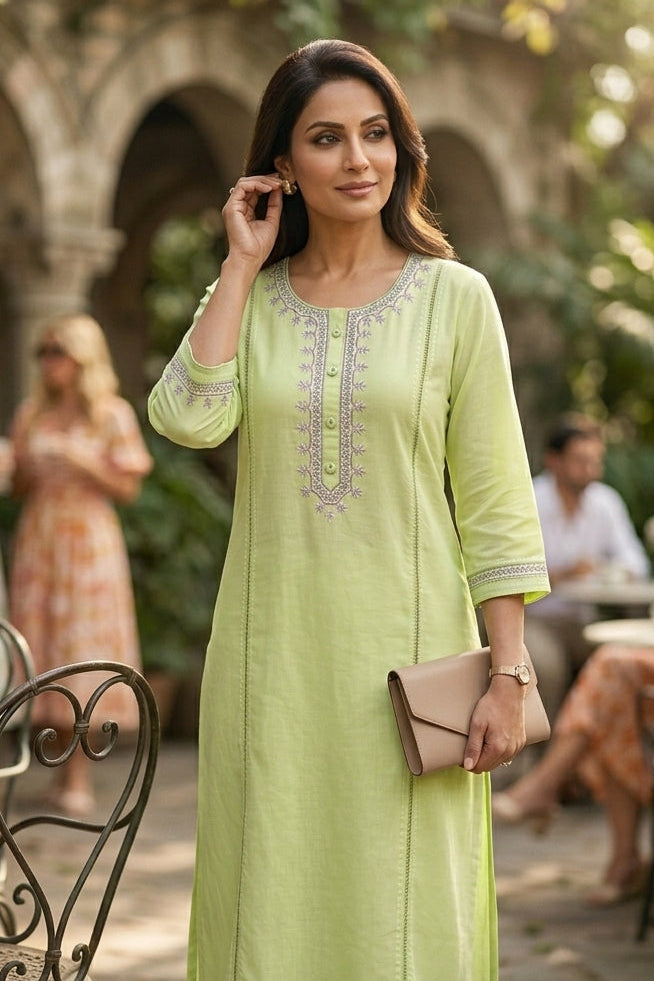 Modern Charm Cotton Kurti Set