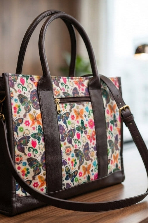 Chasing Butterflies-Leather Hand Bag