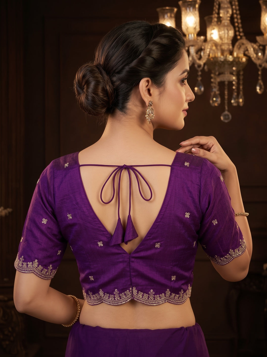 Falling For Florals Vichitra Silk Blouse