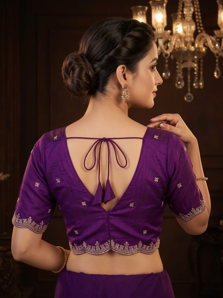 Falling For Florals Vichitra Silk Blouse