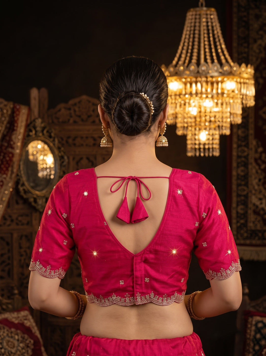 Falling For Florals Vichitra Silk Blouse