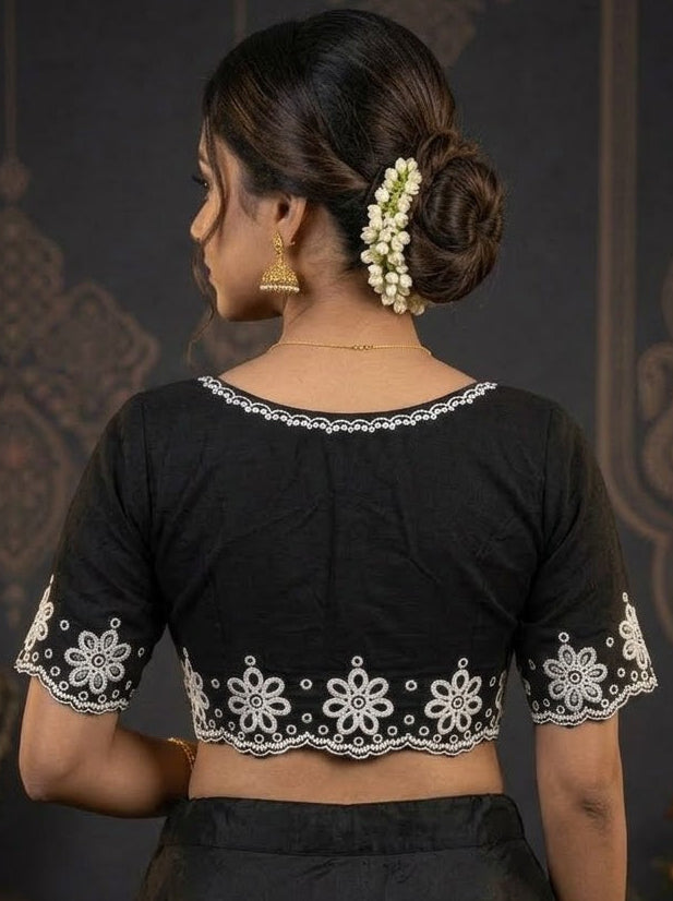 A Crown of Petals Cotton Embroidered Blouse