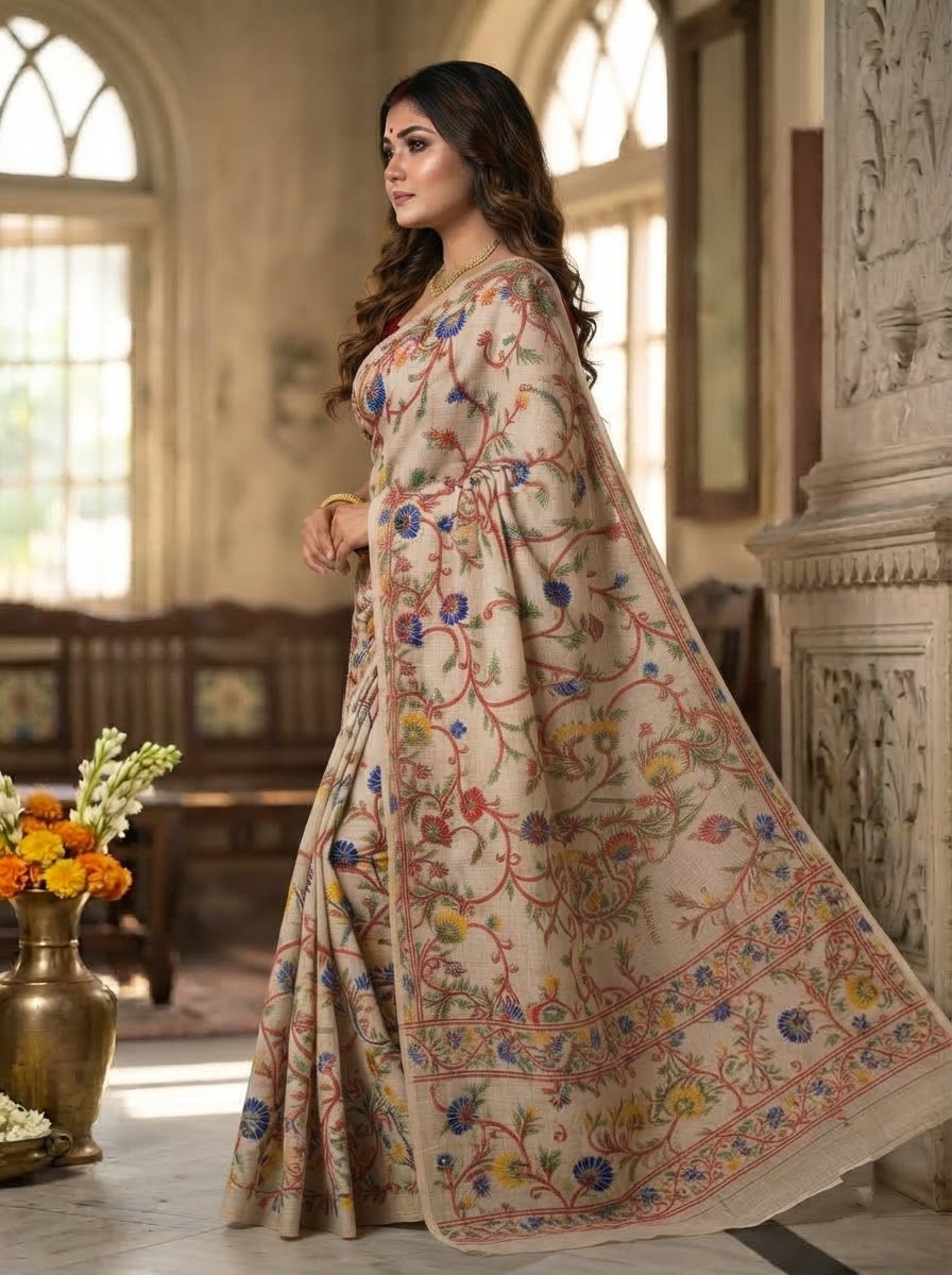 Phoollata Jamdani Exclusive Semi Tussar Jamdani Saree