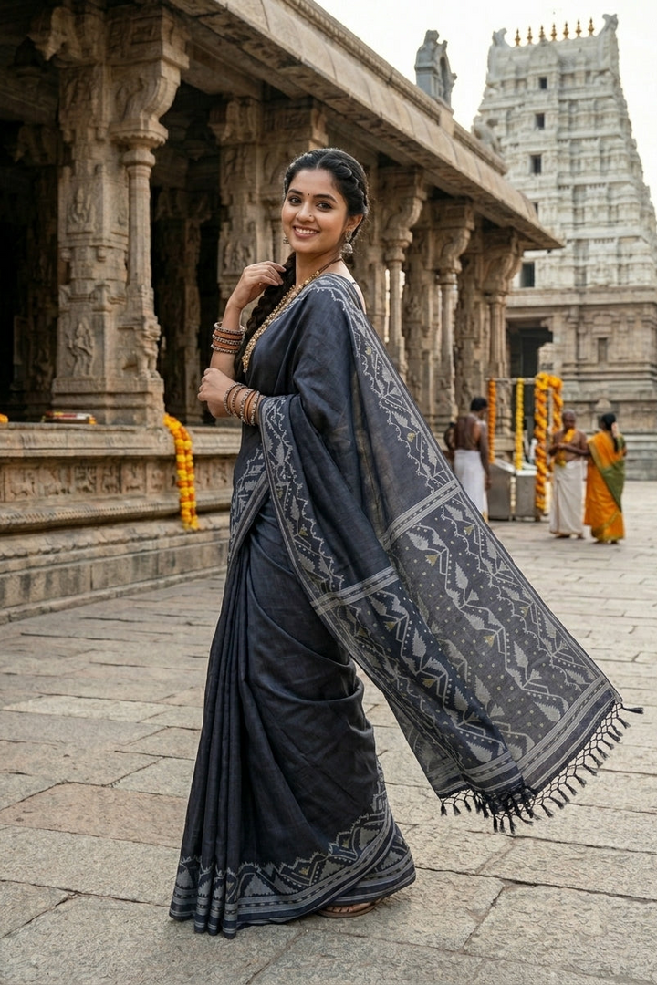 Pother Panchali Gachi Tussar Jamdani Saree