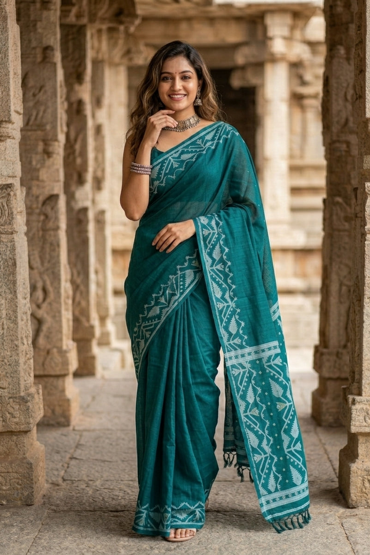Pother Panchali Gachi Tussar Jamdani Saree