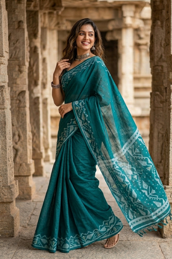 Pother Panchali Gachi Tussar Jamdani Saree