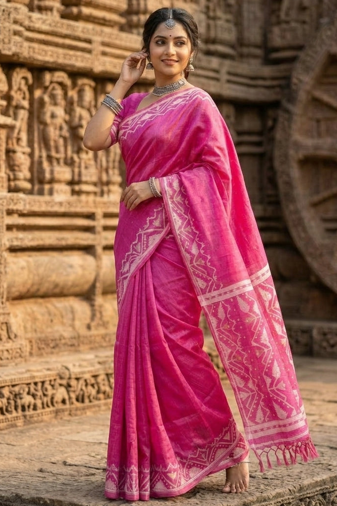 Pother Panchali Gachi Tussar Jamdani Saree