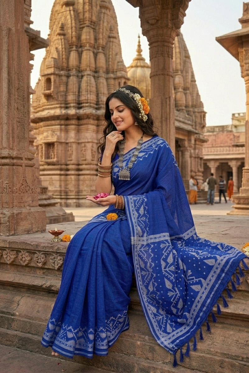 Pother Panchali Gachi Tussar Jamdani Saree