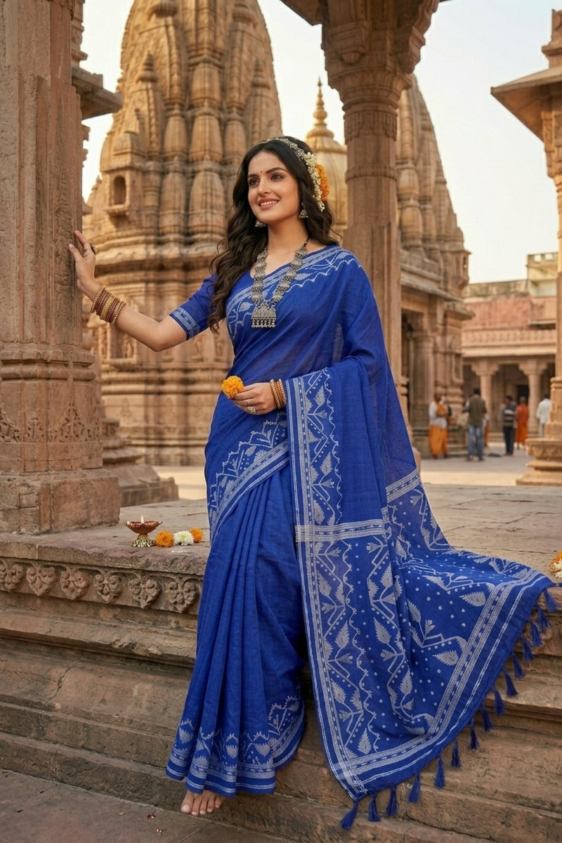 Pother Panchali Gachi Tussar Jamdani Saree