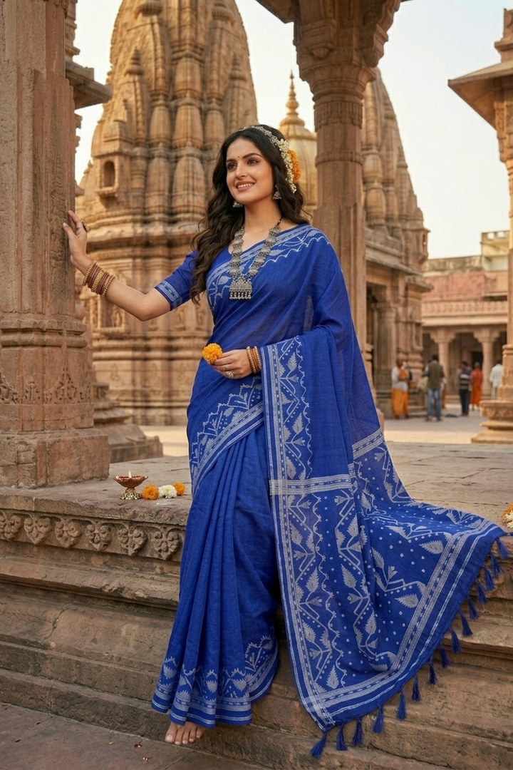 Pother Panchali Gachi Tussar Jamdani Saree