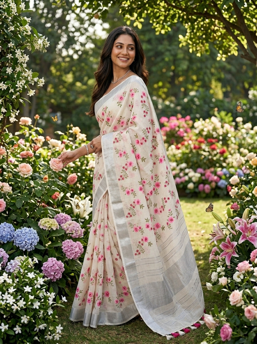 Spring’s Gift - Pure Linen Saree