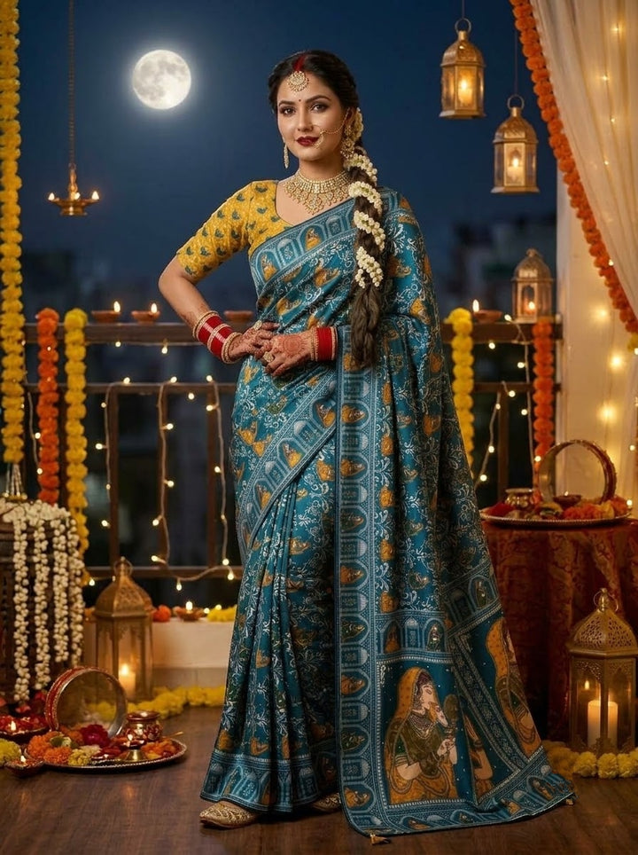 Love in Reflection - Chinnon Silk Mirrorwork Saree