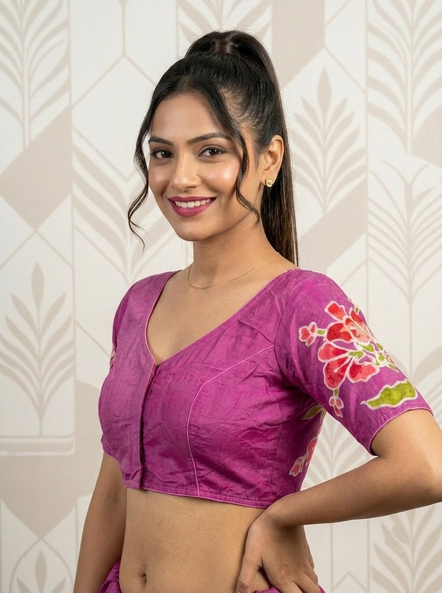 Doodle Of Flowers- Batik Designer Blouse