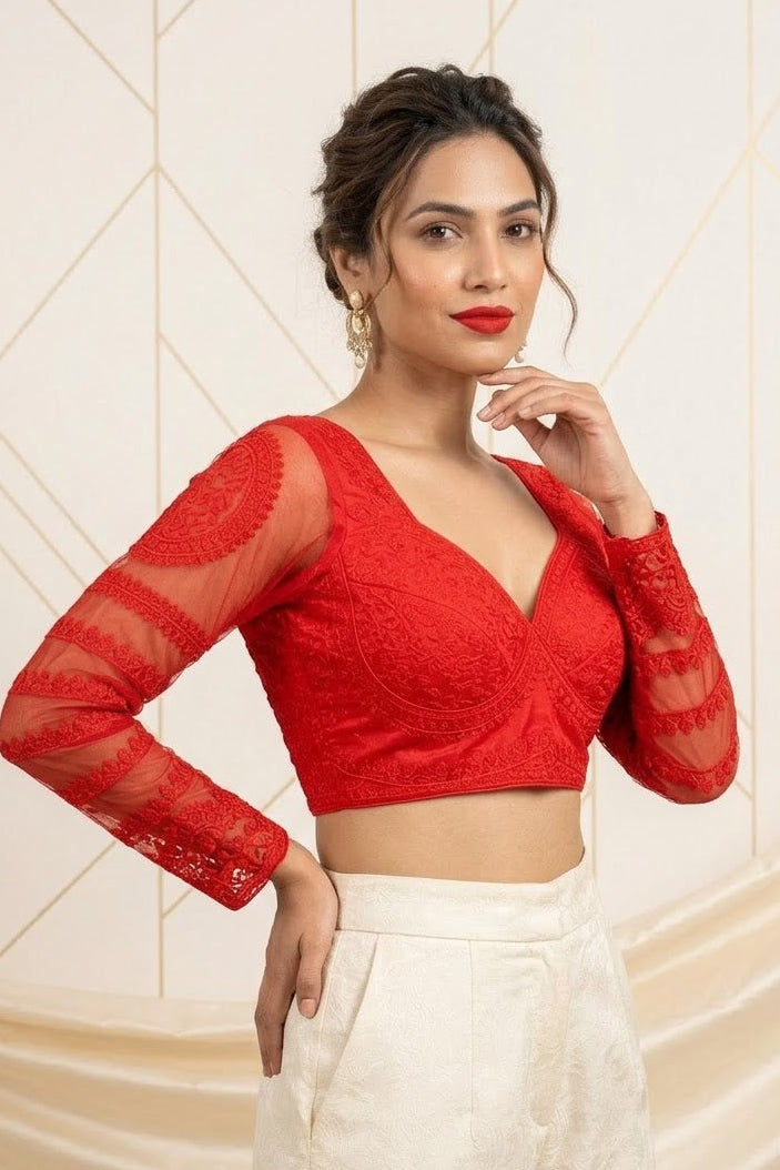 Inspired by Royal Grace Organza Embroidered Blouse