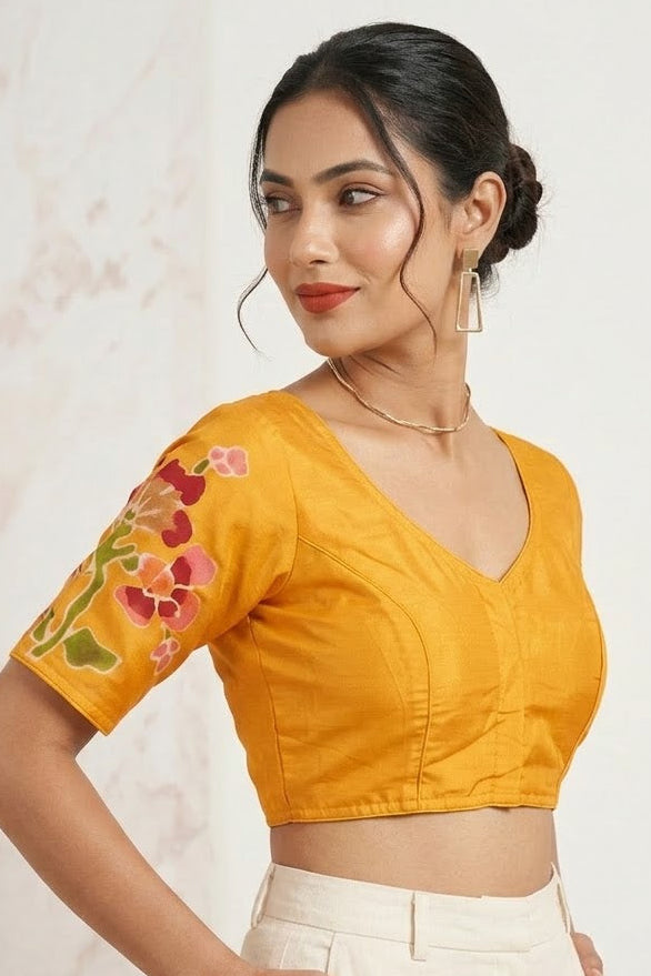 Doodle Of Flowers- Batik Designer Blouse