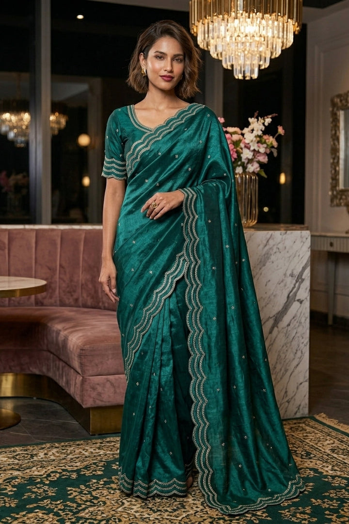 Ethnic Spiral Fancy Silk Saree
