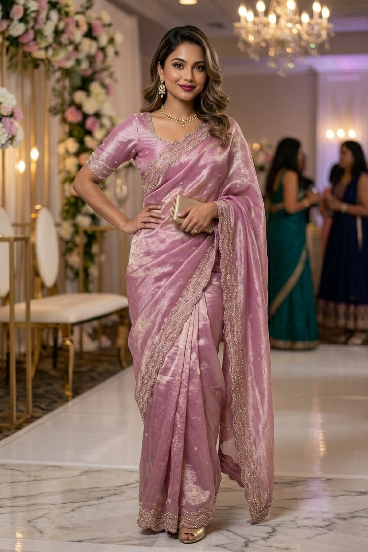 Ethnic Spiral Fancy Silk Saree