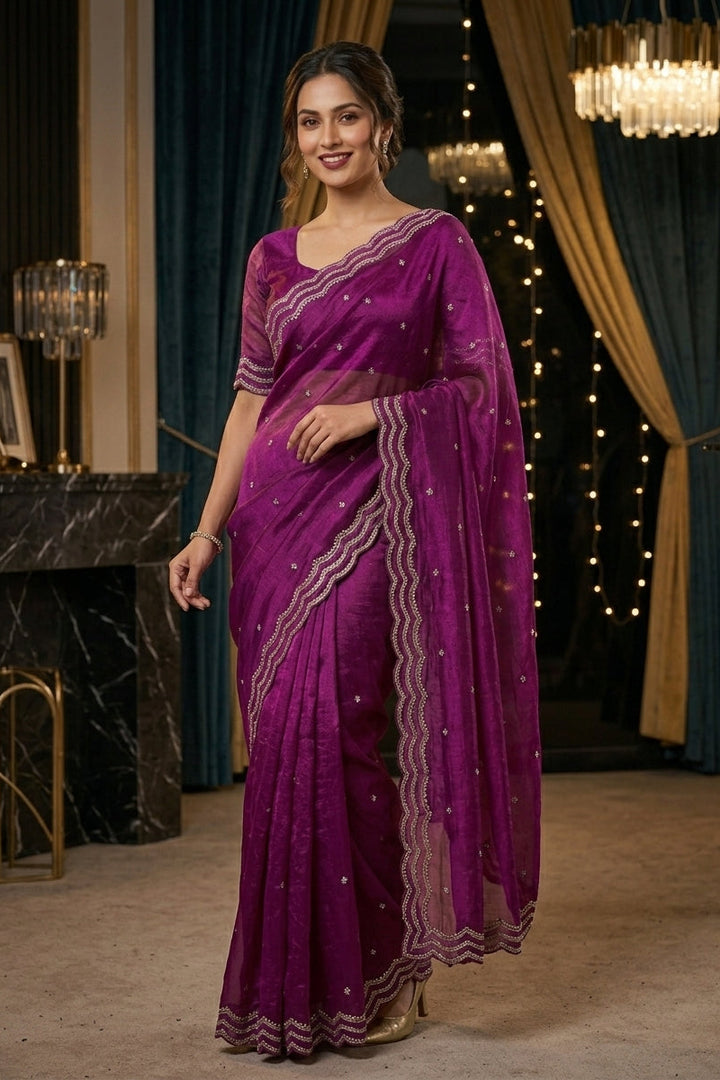 Ethnic Spiral Fancy Silk Saree