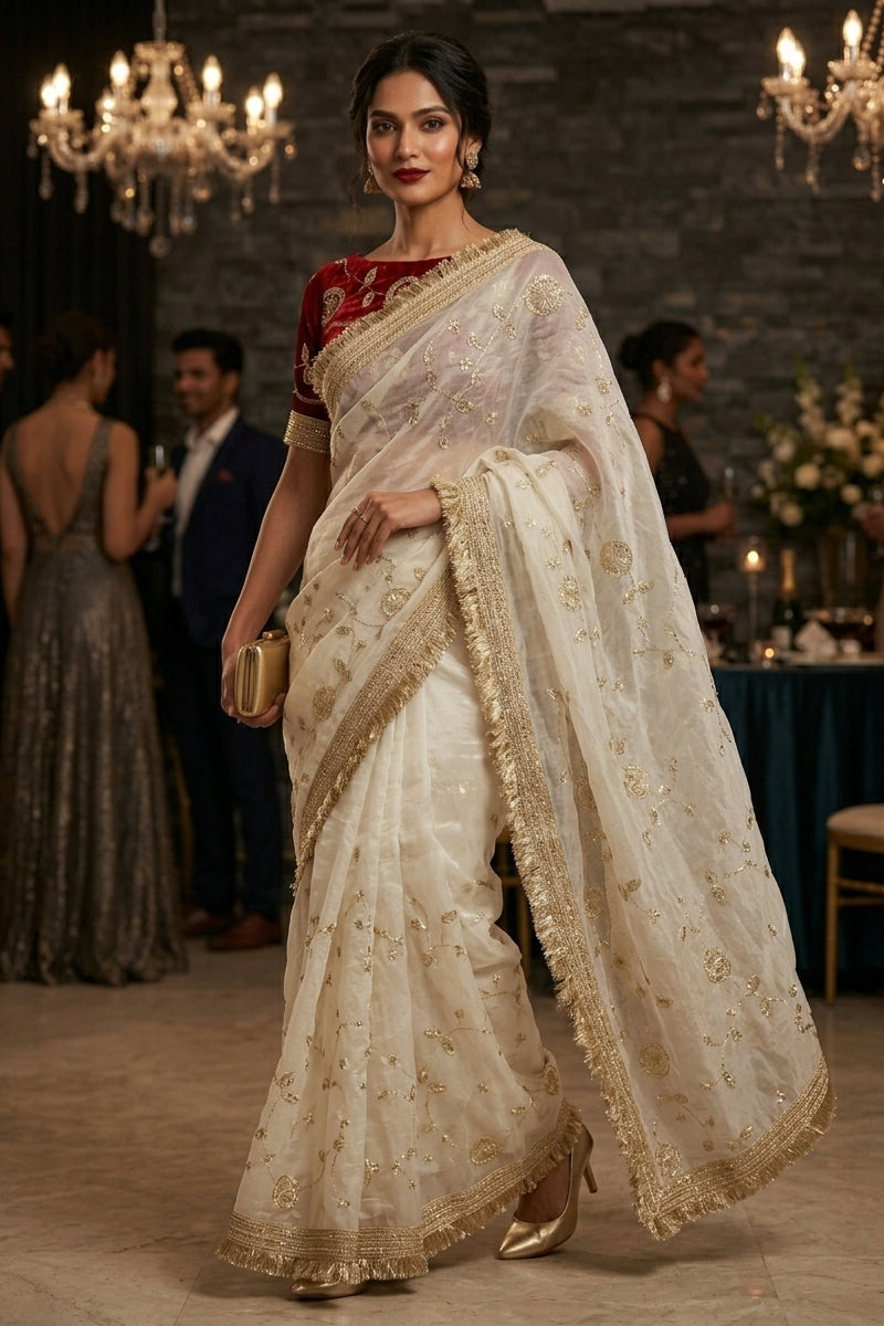 Daylight Dream Satin Silk Saree