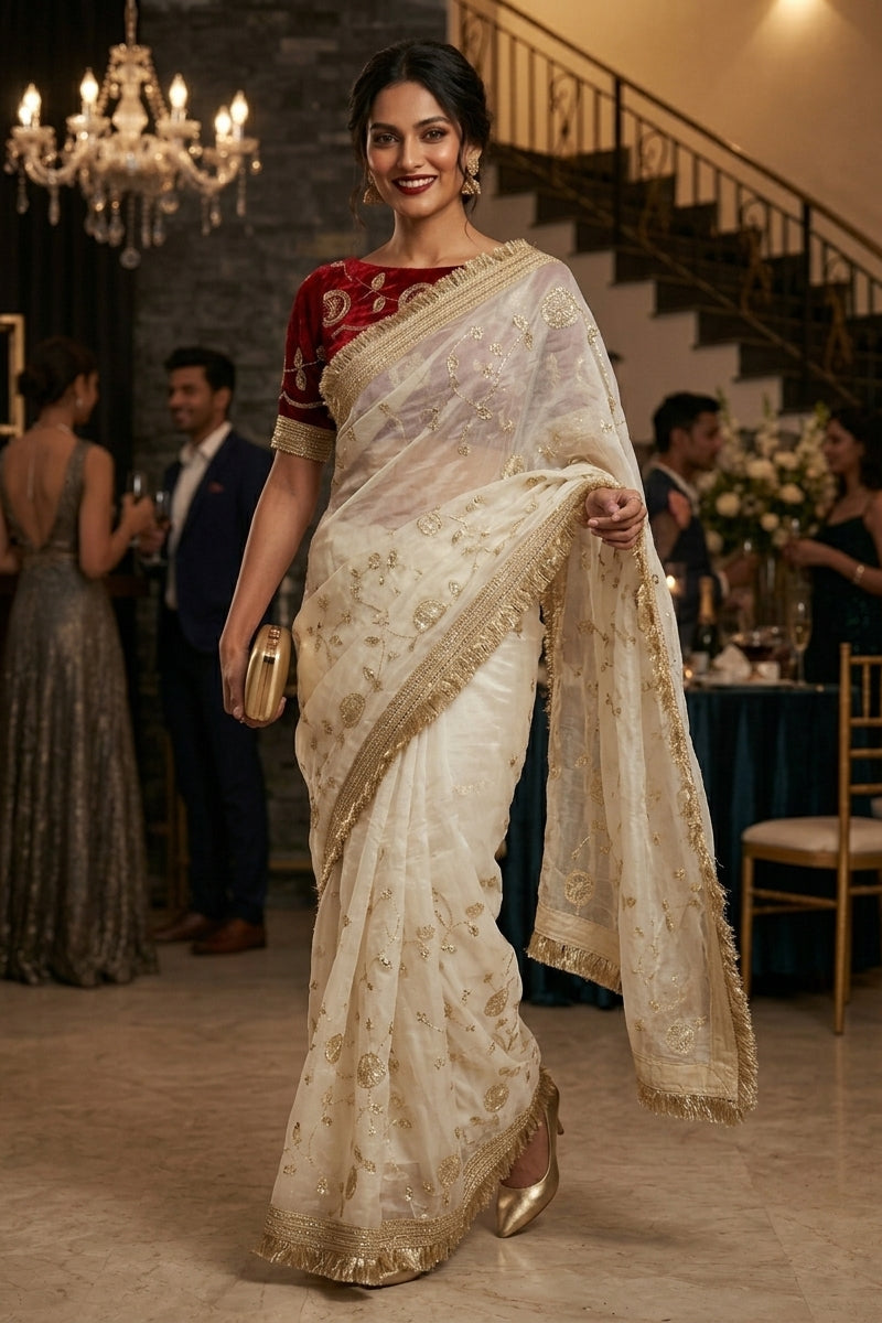 Daylight Dream Satin Silk Saree