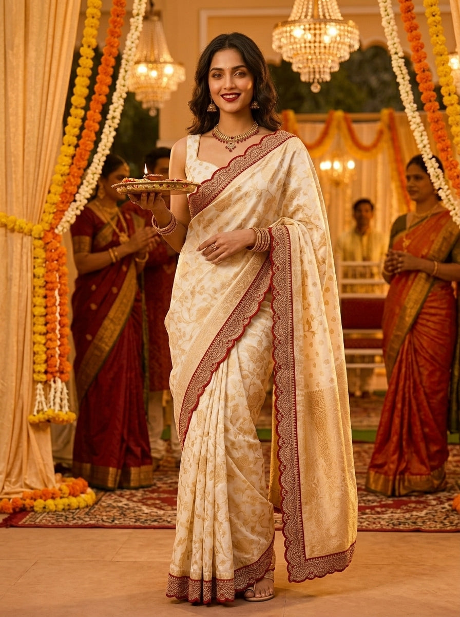 Grow -Glow  khaddi Georgette Silk Saree