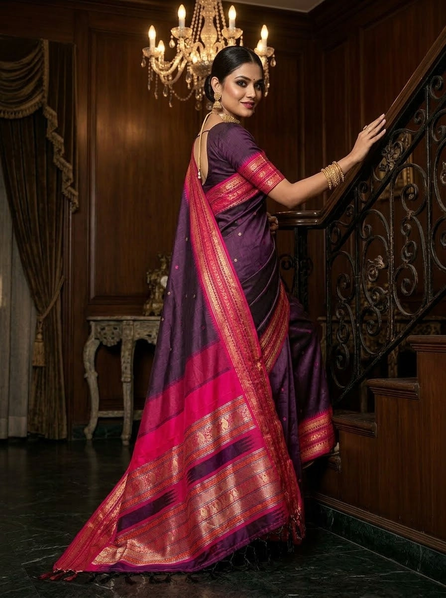 An Affair with Royalty Premium Semi Assam Silk Saree