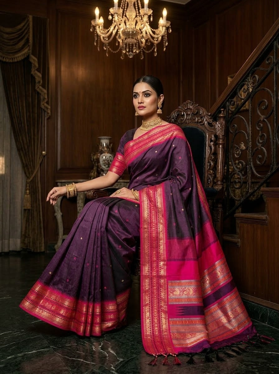 An Affair with Royalty Premium Semi Assam Silk Saree