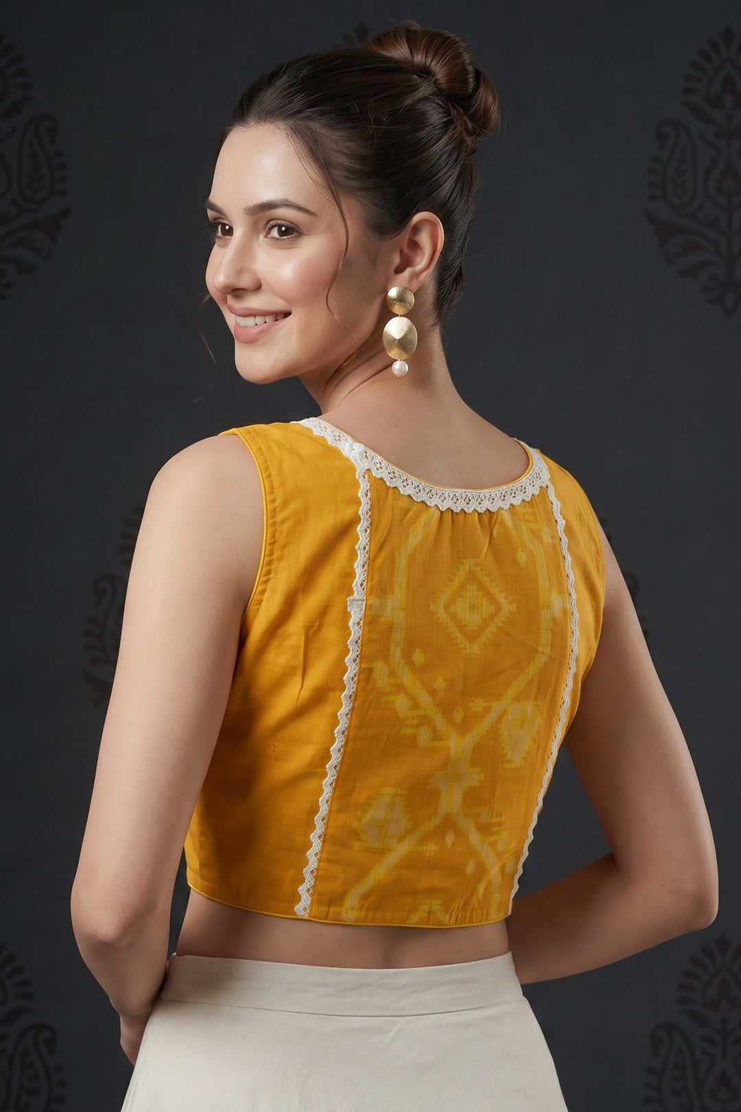 The Ancestral Muse Khadi Cotton Jamdani Woven Designer Blouse