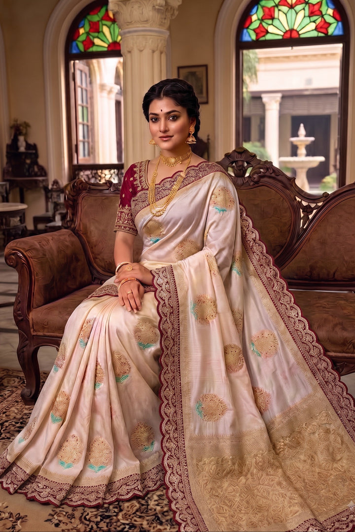 Sophisticated Elegance – Premium Dola Silk (Blended) Saree