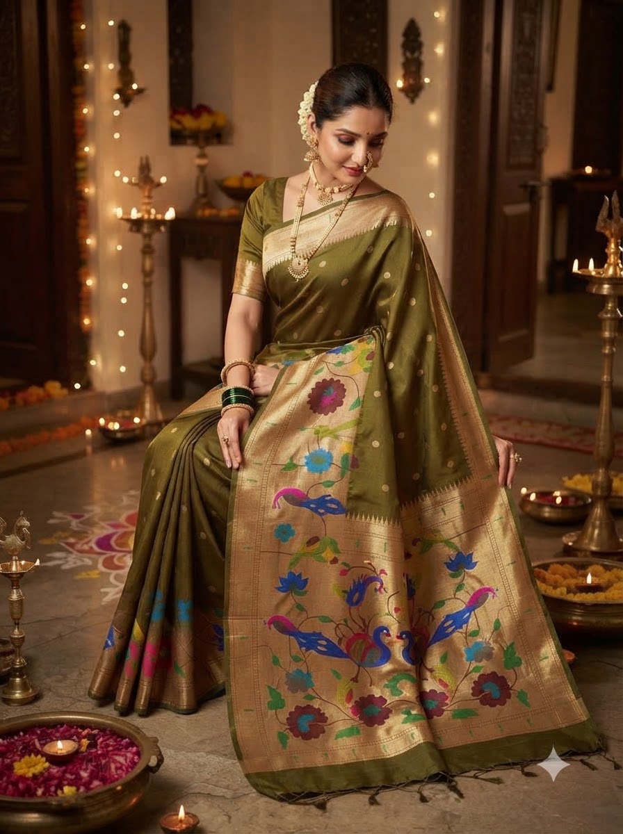 Shahi Kanjivaram Paithani Silk Saree
