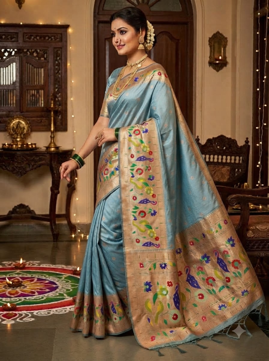 Shahi Kanjivaram Paithani Silk Saree