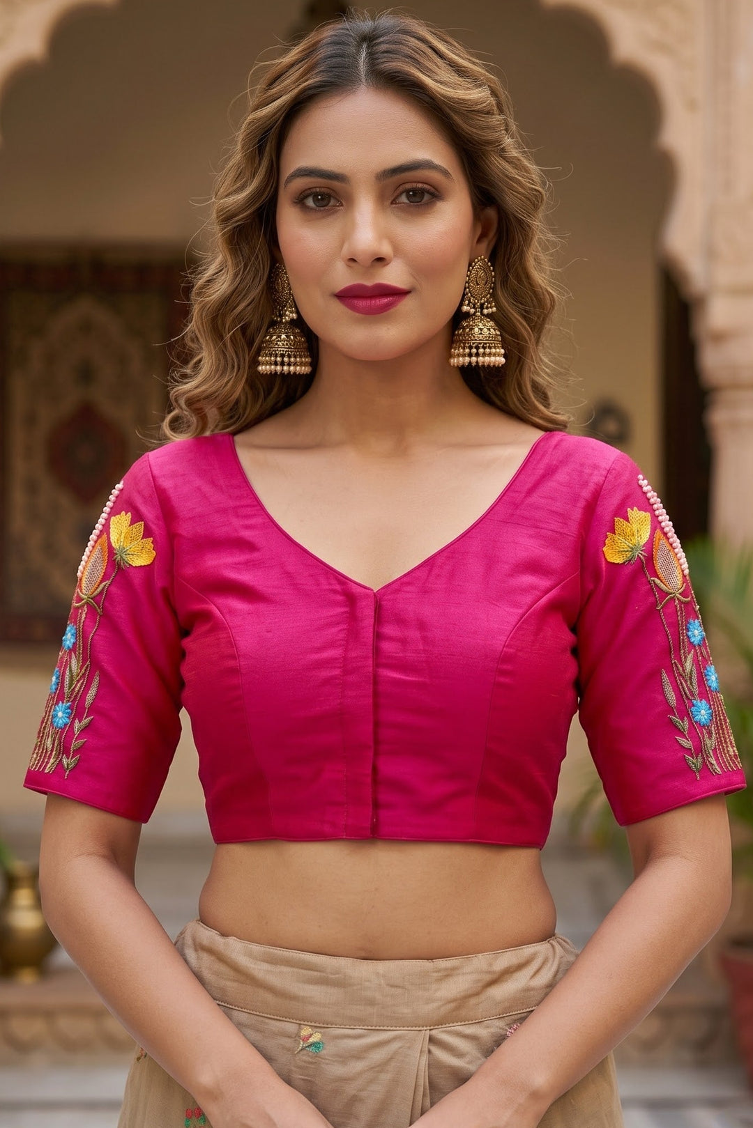 Gilded Garden Vichitra Silk Blouse