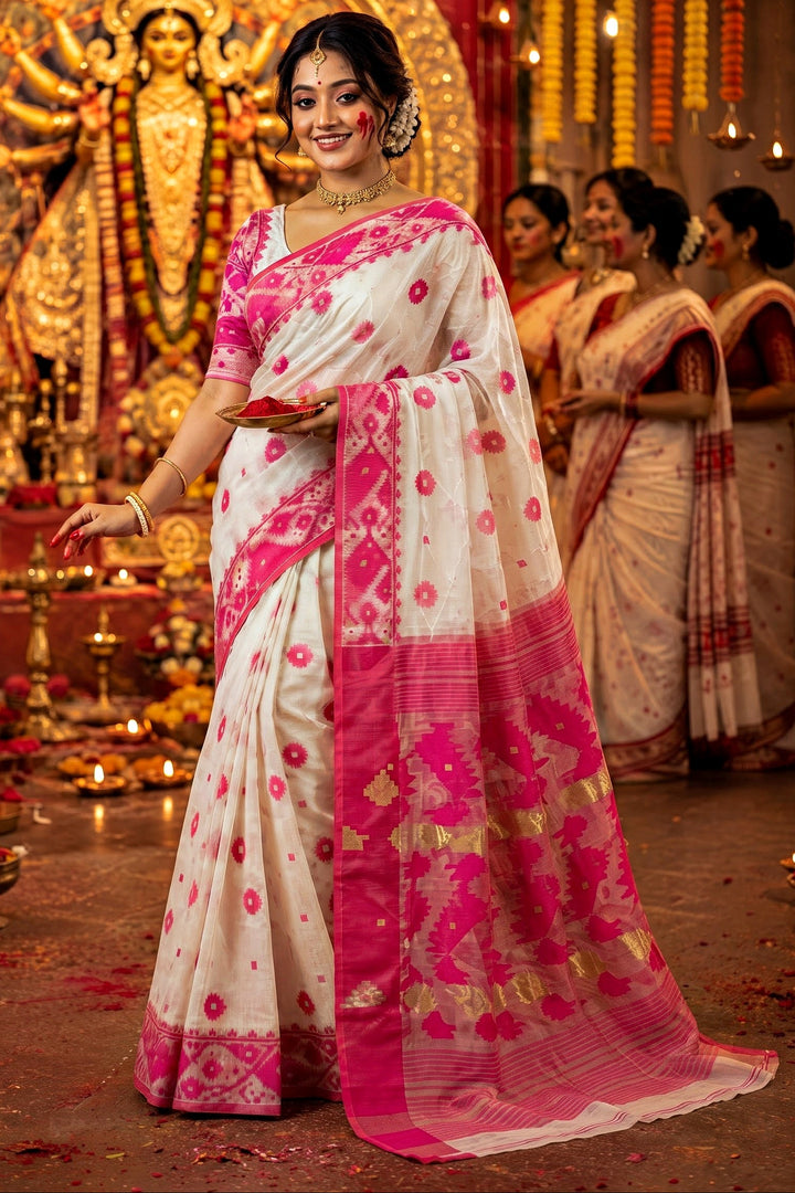 Kumudini | Karat Dhakai Jamdani Saree